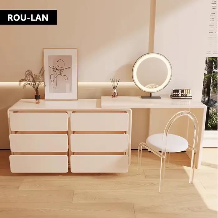Coiffeuse d'angle moderne en ligne, combinaison gratuite, seau, meuble de chambre à coucher
