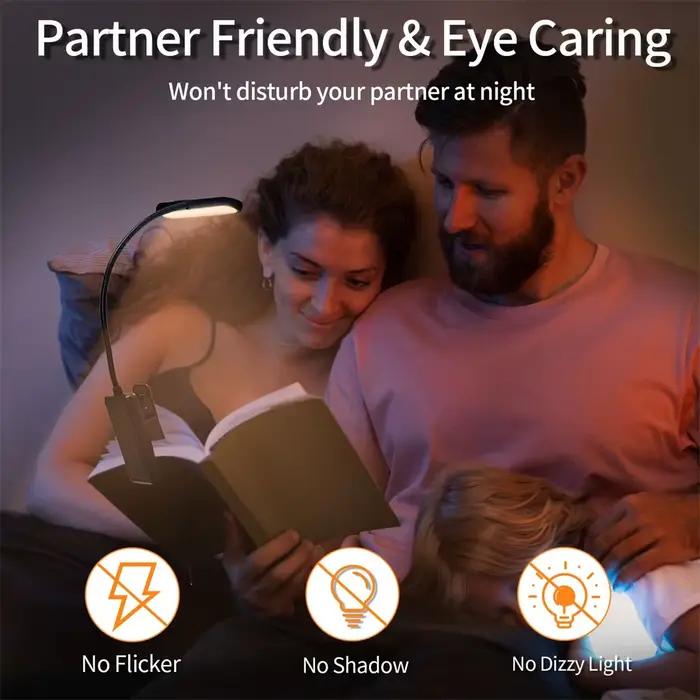 LED livre lumière lampe de lecture soin des yeux Clip-on USB Rechargeable