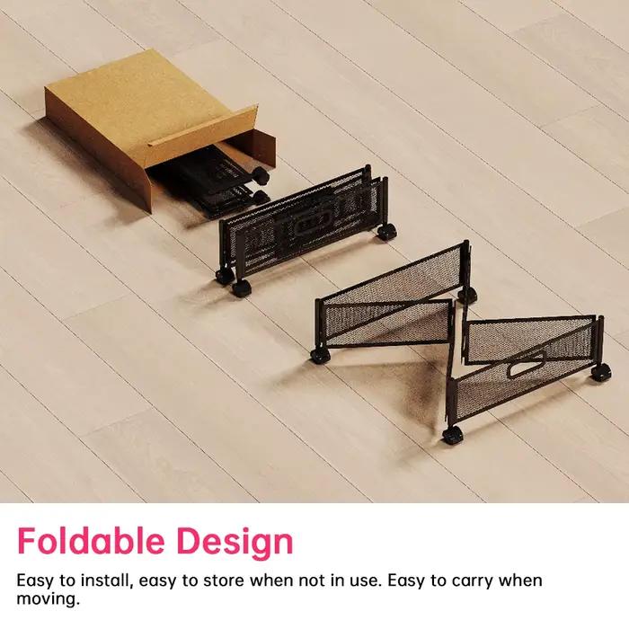 Conteneur de rangement pliable sous le lit avec roulettes