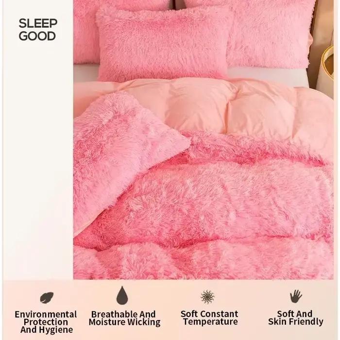 Ensemble de housse de couette en peluche luxueuse 3/4 pièces – Literie confortable et douce