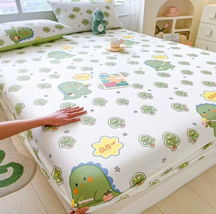 Ensembles de draps de lit élastiques 100% coton