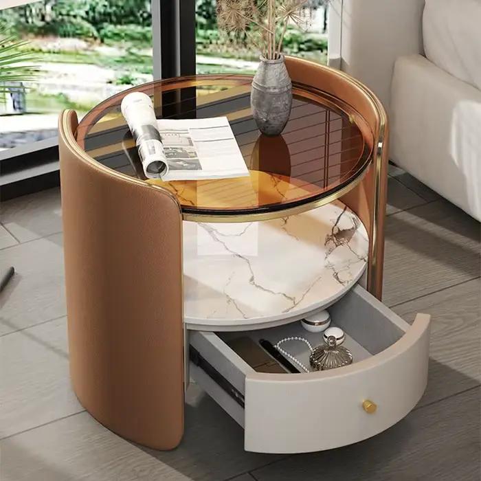 Table de chevet ronde italienne moderne : design minimaliste