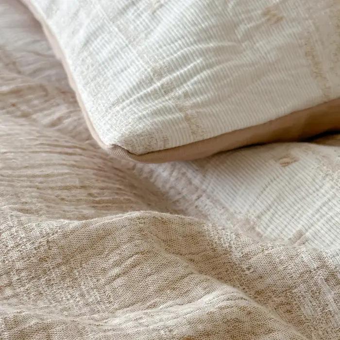 Parure de lit 100 % coton en gaze triple épaisseur avec draps