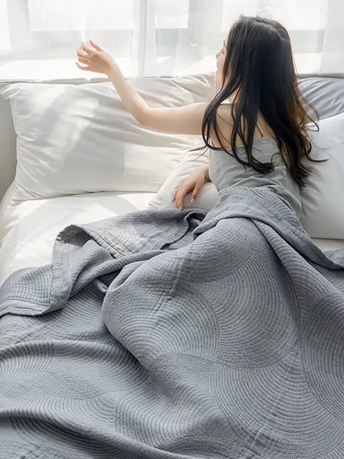 Couette de Lit Double en Mousseline de Coton