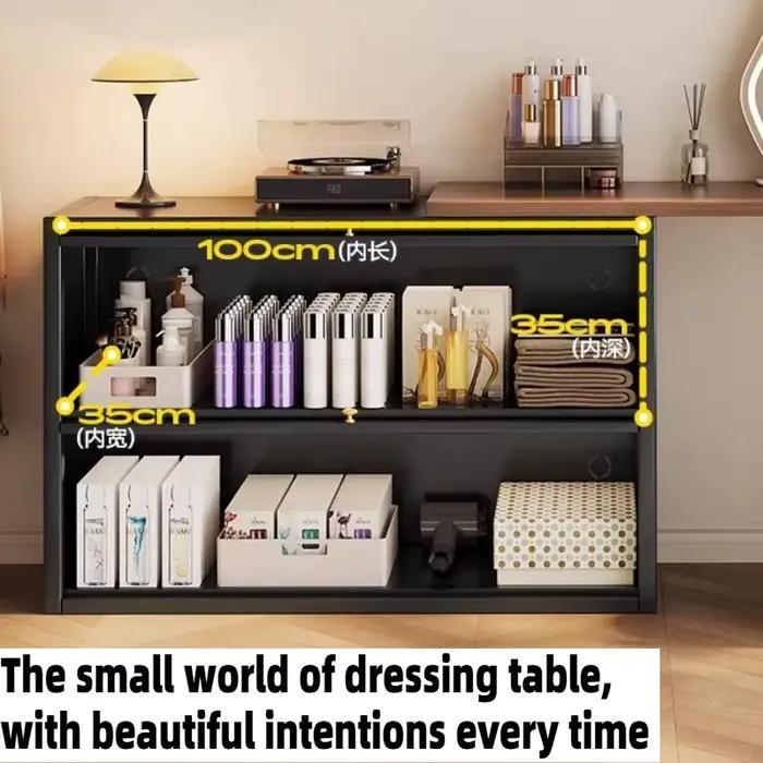 Coiffeuse télescopique verte pour femme avec miroir intégré
