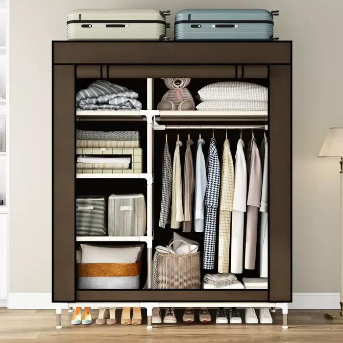 Armoire Portable avec 6 Étagères Suspendues