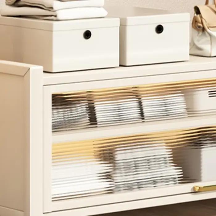 Porte-vêtements blanc à tiroirs pour balcon