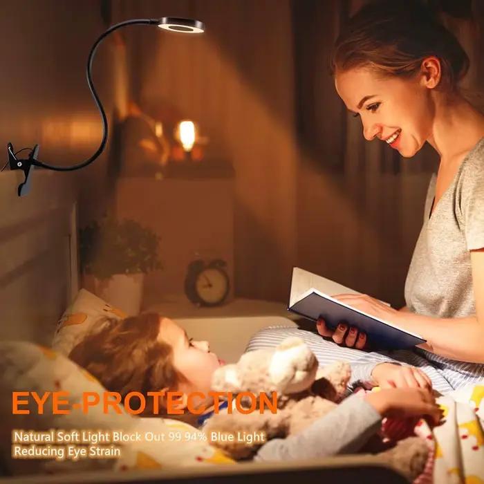 360 ° Lampe de bureau Flexible à 48 led, Clip USB, lampe de chevet, Protection des yeux, col de cygne, lampe de lecture, luminosité réglable, 3 niveaux