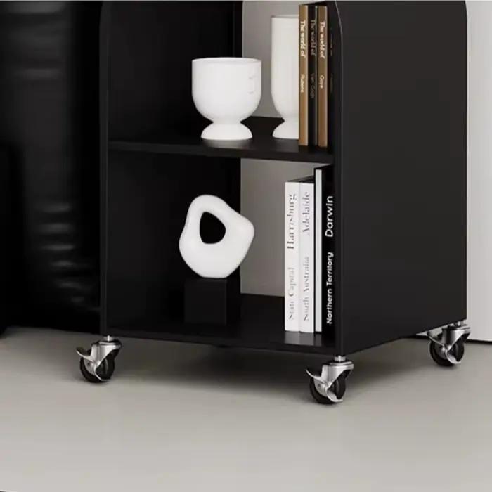 Table de chevet noire européenne en métal