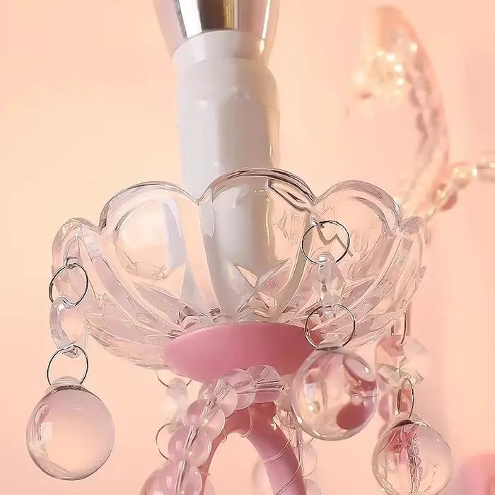 Lampes murales en cristal rose chambre de princesse fille chambre lampe de chevet chaud romantique salon chambre d'enfants décor appliques murales