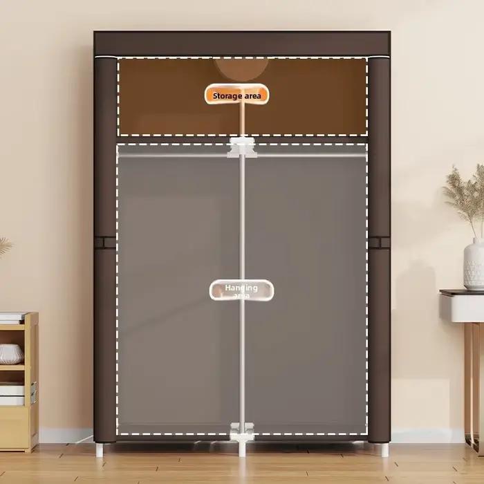 Rangement anti-poussière Chambre à coucher domestique Armoire simple