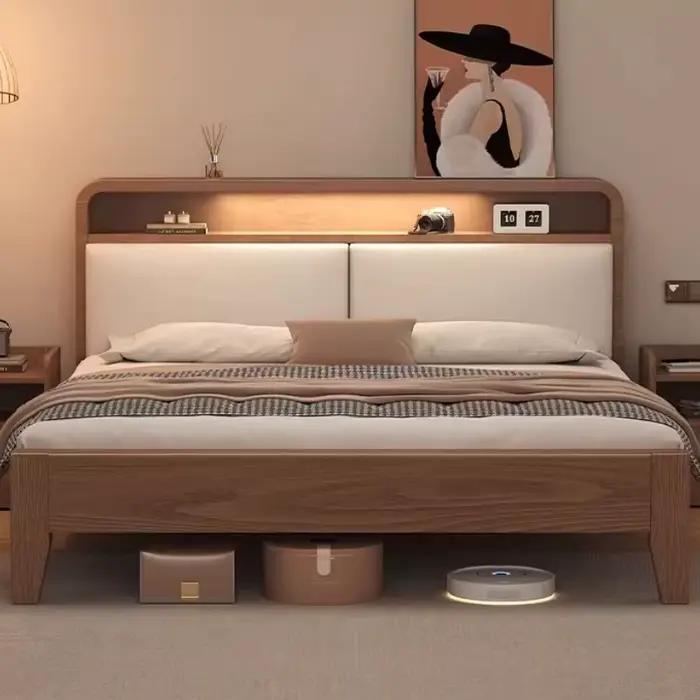 Lit De luxe moderne princesse plate-forme sûr dormir Design beauté Double lit Queen nordique européen Camas De Casal meubles d'hôtel