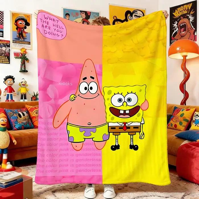 Couvertures et Plaids, Plaid en peluche moelleux S-SpongeBob