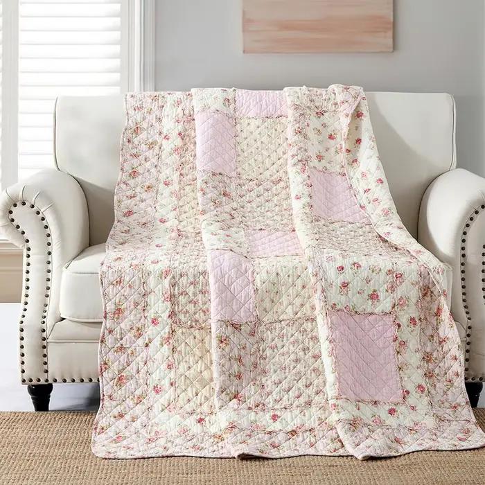 Couverture de couette en coton à fleurs