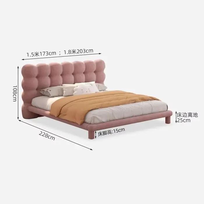 Tapisserie lit français princesse cadre de luxe tête de lit rembourrée Queen Size Camarotes Para dortoir maison accessoires