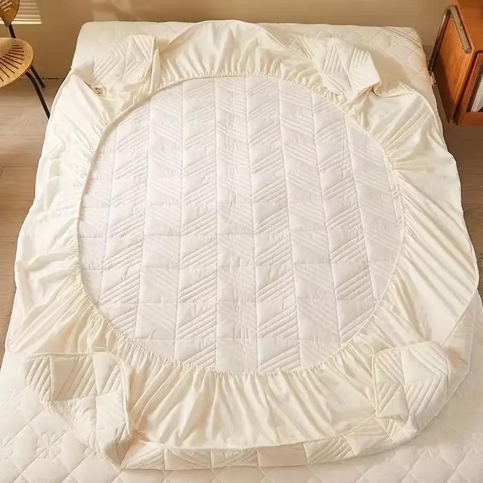 Drap-housse en fibre de soja couleur naturelle