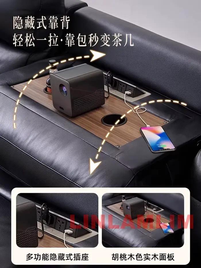Canapé-lit convertible avec appuie-tête réglables et console/prise escamotables