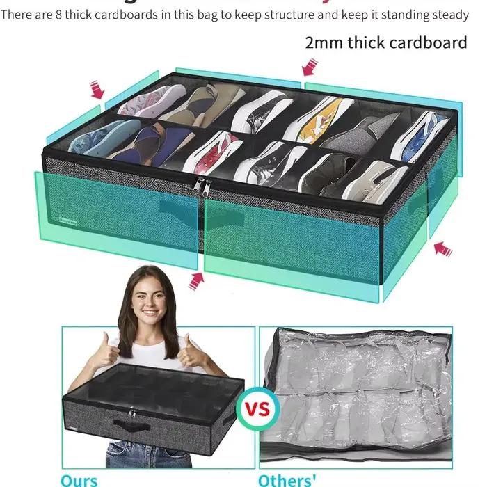 Organisateur de rangement de chaussures sous le lit