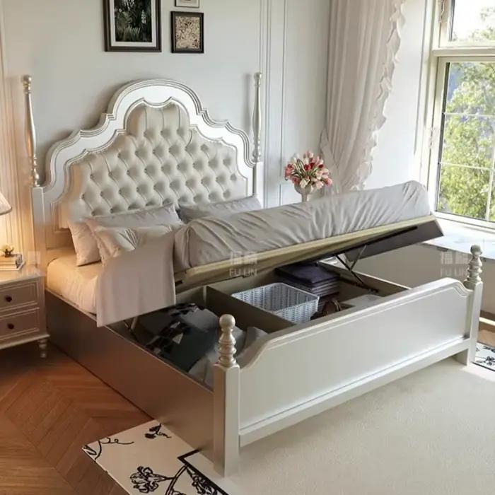Lit Queen Size rembourré avec cadre élégant