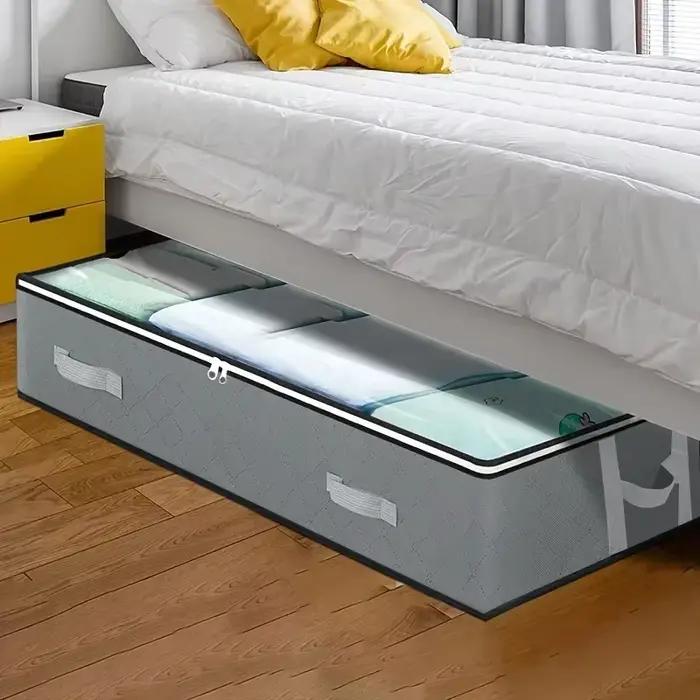 La boîte de rangement épaisse de grande taille sous le lit peut contenir des vêtements