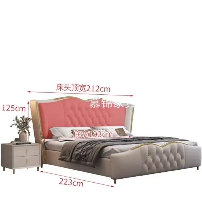 Tête de lit chambre lit double tables de chevet cadre lit de couchage rangement salon français Muebles Para dortoir accessoires pour la maison