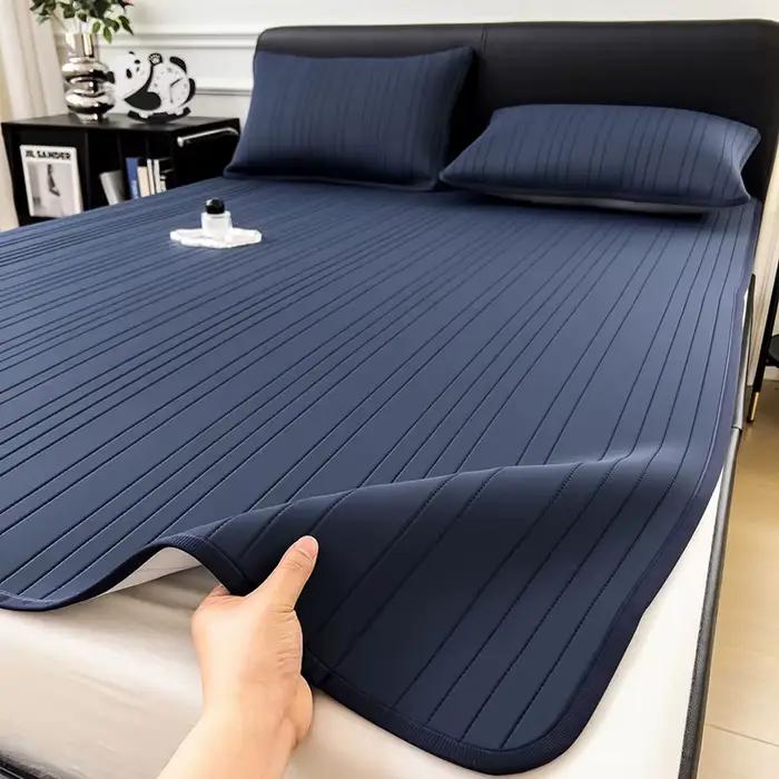 Ensemble de matelas de luxe rayé matelassé de haute qualité avec taie d'oreiller