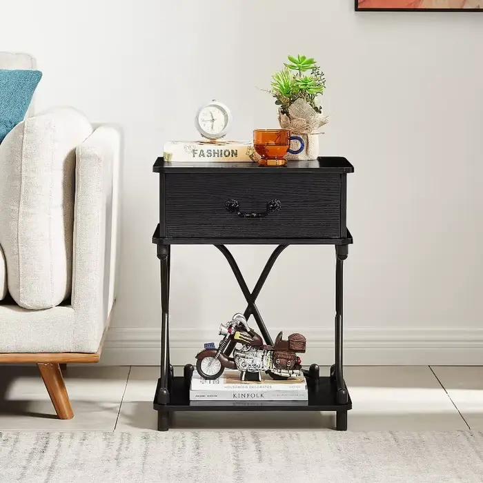 Tables de chevet avec tiroir pour chambre à coucher