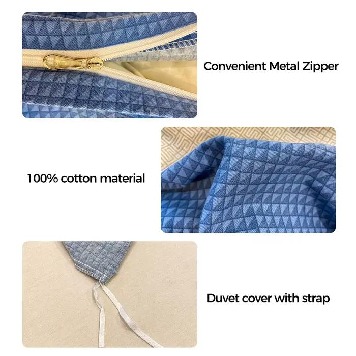 Parure de lit moderne rayée imprimée en coton 100% de haute qualité – Housse de couette