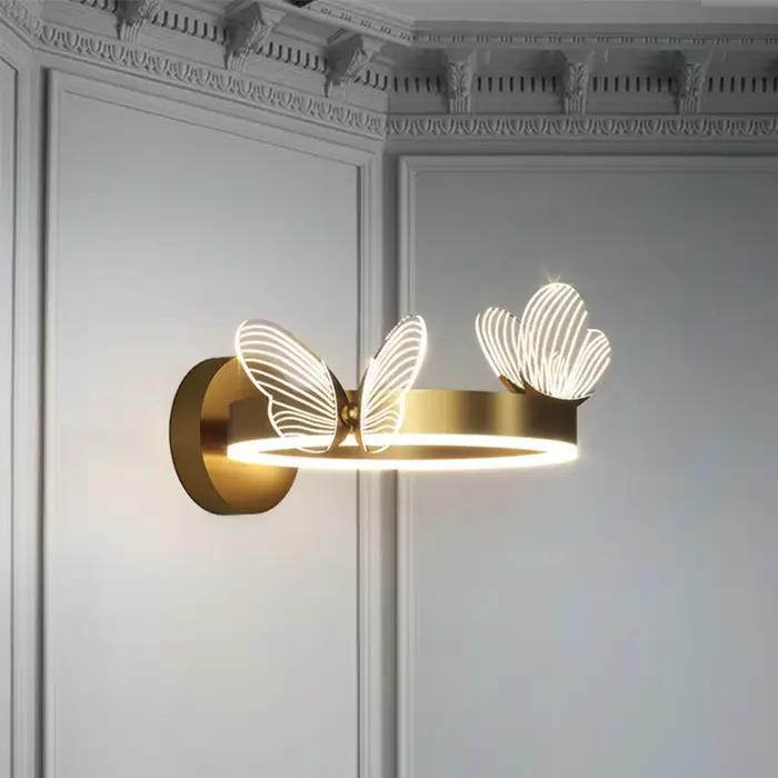 Papillon mur LED lampe éclairage intérieur pour la maison salon décoration chambre LED veilleuses lampes de chevet