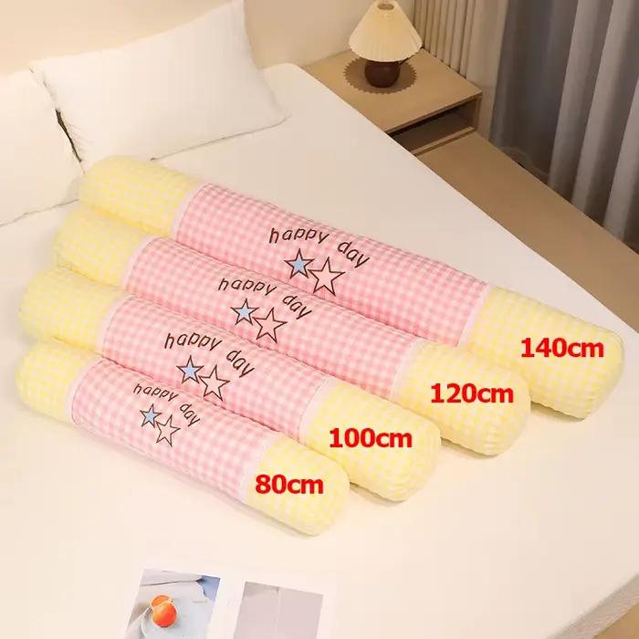 Coussin corporel cylindrique à carreaux pour dormeurs latéraux