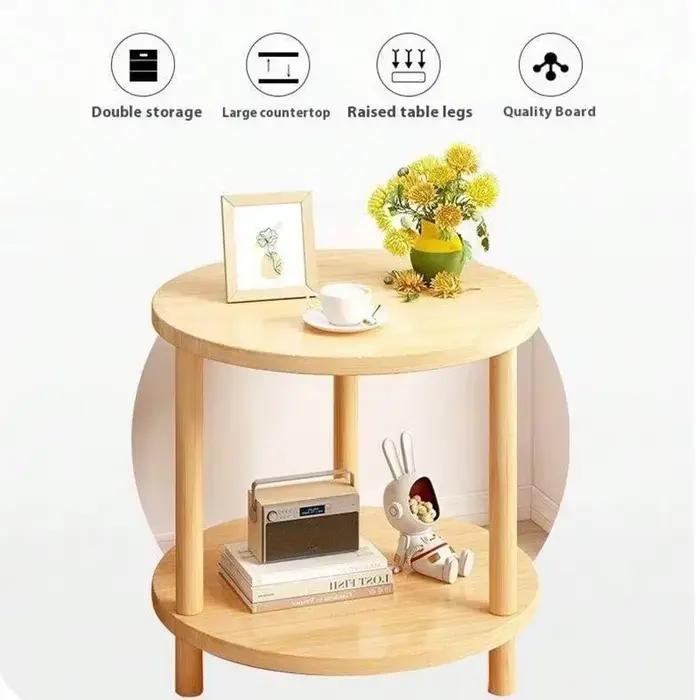 Table de chevet ronde et carrée moderne en bois