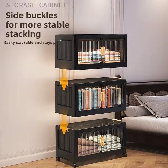Armoire de rangement pliable en plastique avec double porte