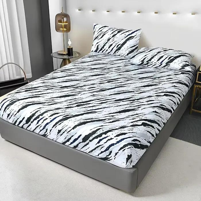 Drap-housse en microfibre imprimé léopard sauvage – Confort