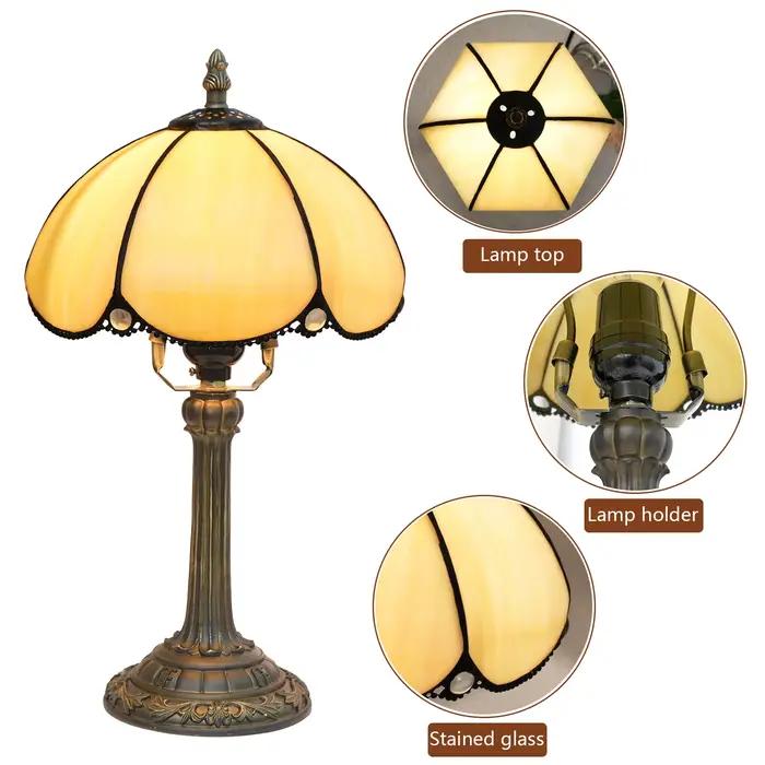 Lampe de chevet moderne en verre teinté de 8 pouces