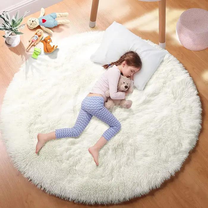 Tapis rond en peluche Super doux