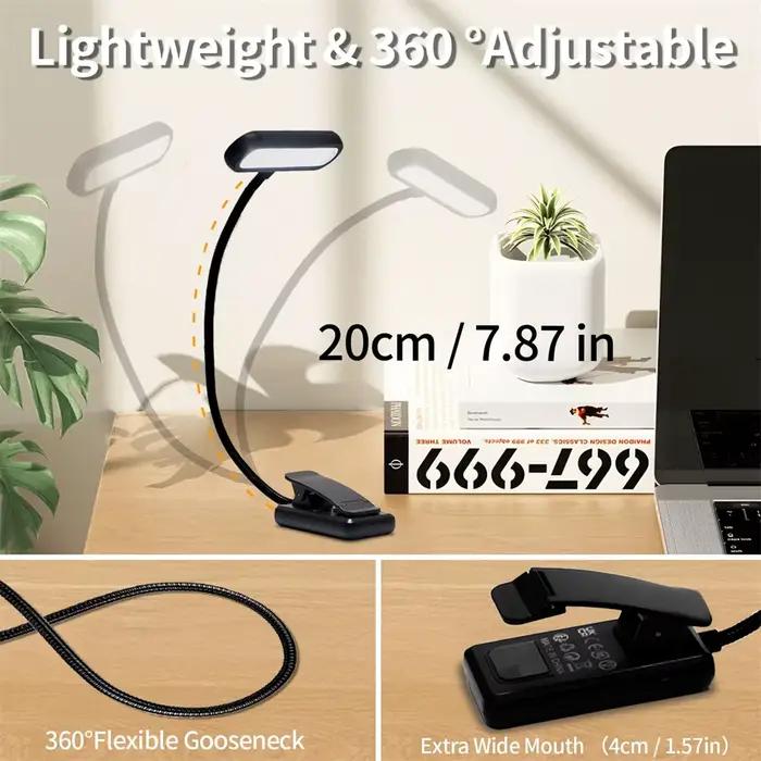 LED livre lumière lampe de lecture soin des yeux Clip-on USB Rechargeable