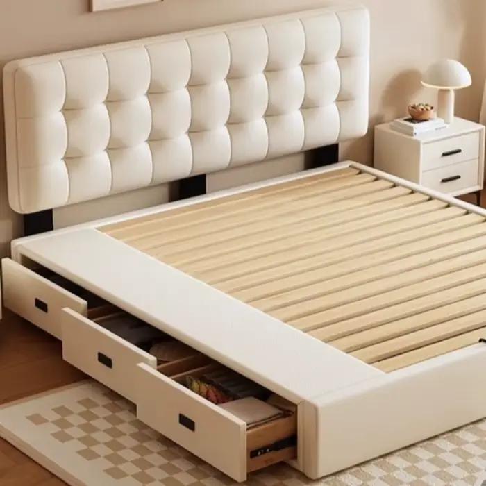 Tête de lit cadre lit fantaisie nordique dormir tables de nuit lit minimaliste Queen Size Muebles Para dortoir chambre meubles