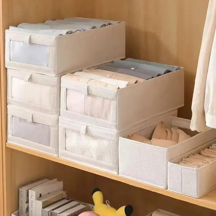 Boîtes de rangement pliables en tissu grande capacité pour pantalons et vêtements