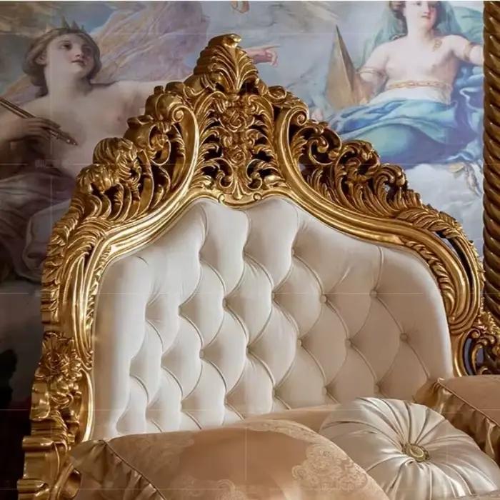 Lit double de luxe de style européen moderne pour adultes