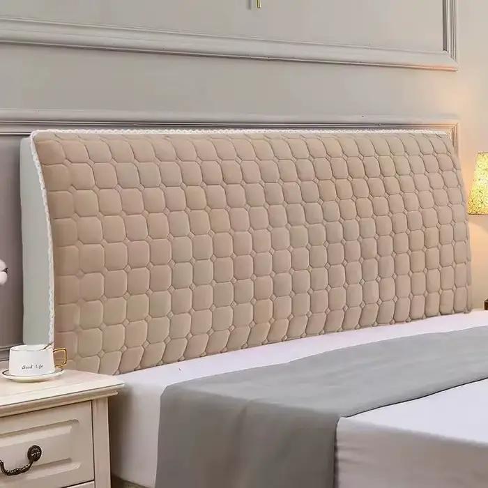 Housse de tête de lit matelassée en velours doux et épais