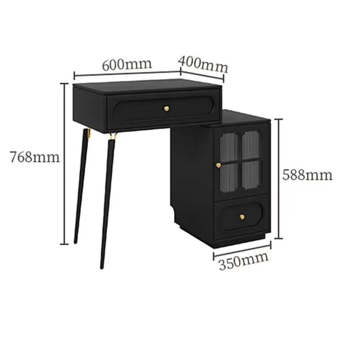 Dressing de chambre à coucher extensible avec tiroir d'angle noir chaise élégante miroir élégant mur de luxe Tocador Maquillaje meubles de maison