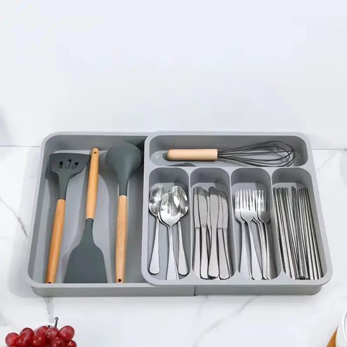 Organisateur de tiroir à couverts en plastique