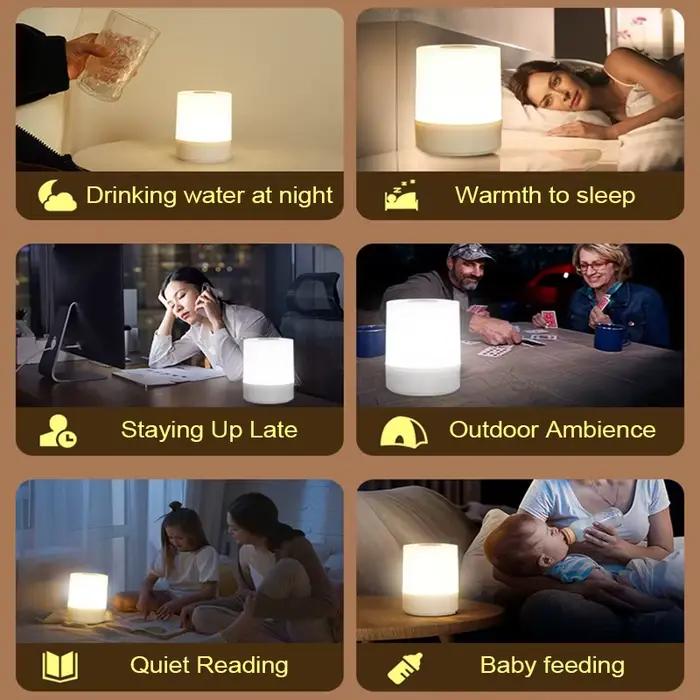 Chevet Led veilleuses Dimmable charge bureau lampes de nuit chambre