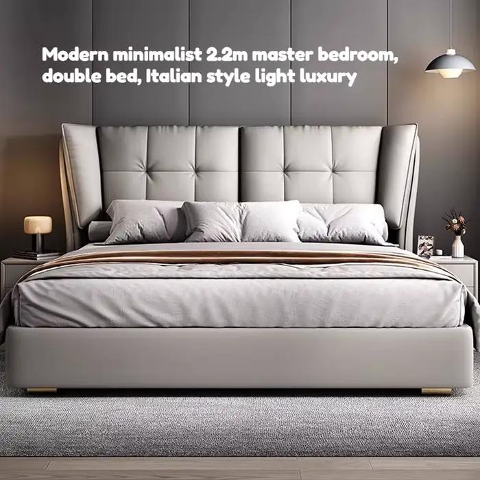 Tête de lit design nordique unique avec support de jambe de lit