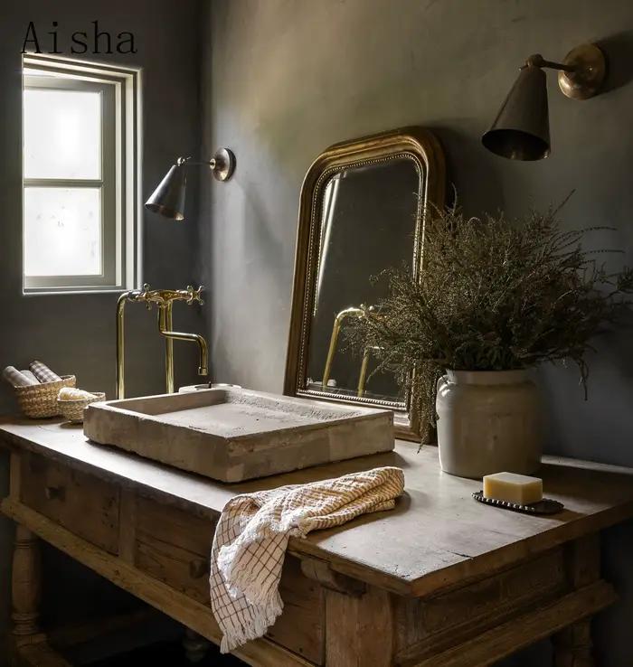 Lampe de chevet rétro en cuivre pour chambre à coucher