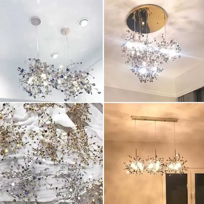 Plafonnier LED doré chromé au design moderne