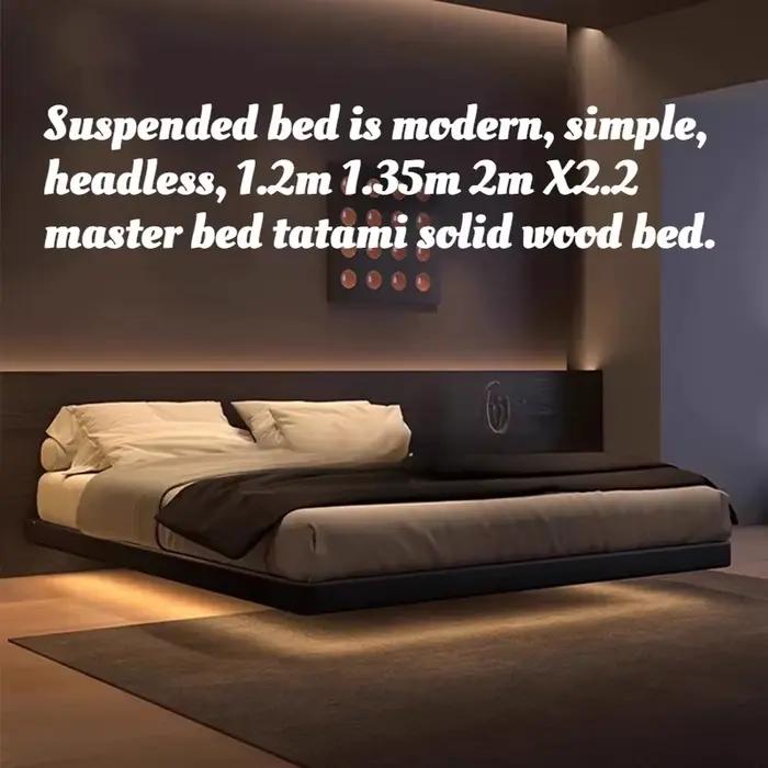 Lit flottant en bois massif