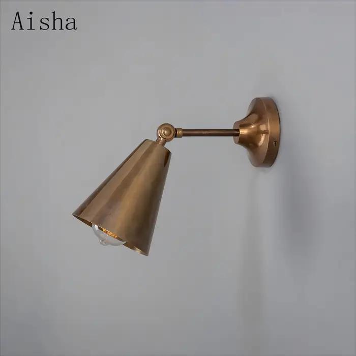 Lampe de chevet rétro en cuivre pour chambre à coucher
