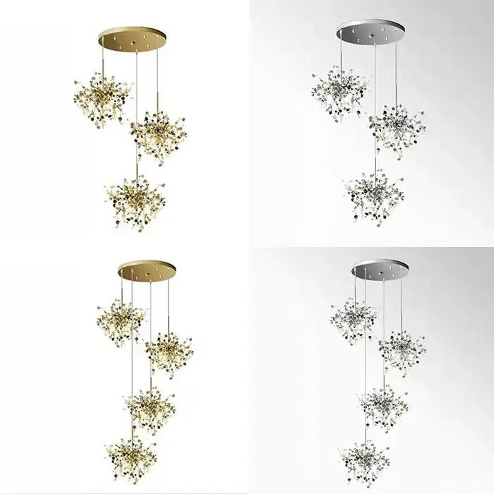 Plafonnier LED doré chromé au design moderne