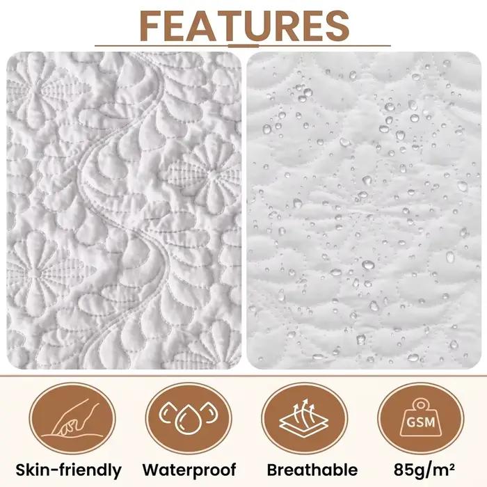 Protège-matelas matelassé imperméable et épaissi 1 pièce – Drap-housse antidérapant et anti-poussière – Housse de matelas respirante pour un confort optimal